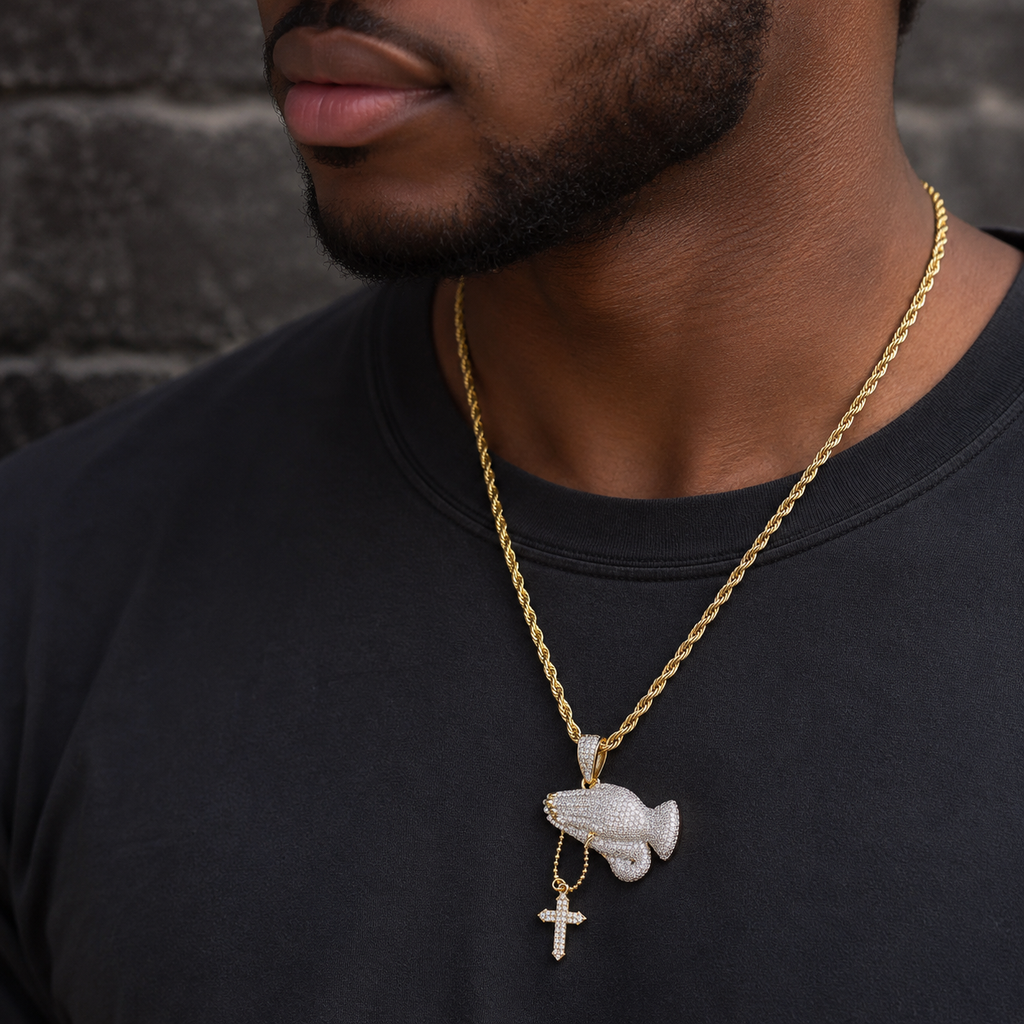 Cross Prayer Gesture Pendant