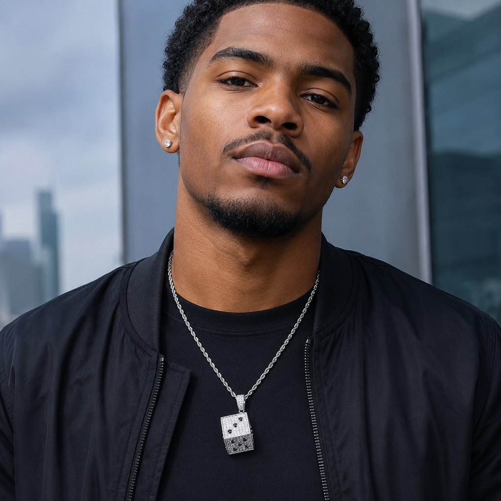 Black And White Dice Pendant
