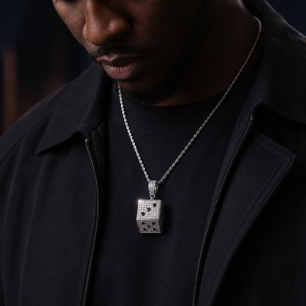 Black And White Dice Pendant