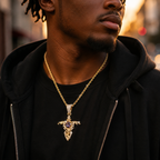 Hip Hop Devil Sword Cross Pendant