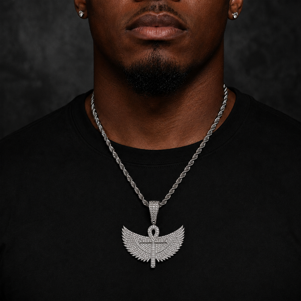 Hip Hop Big Wings Anhe Cross Pendant