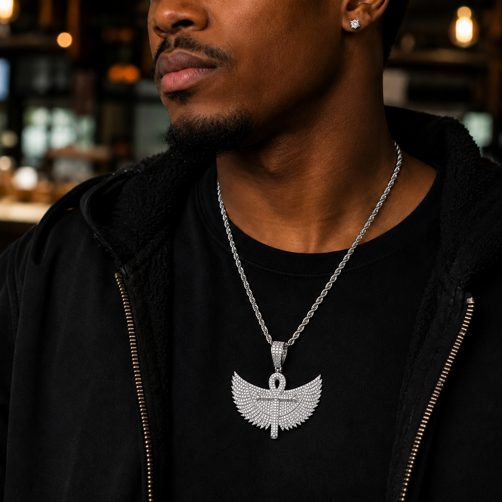Hip Hop Big Wings Anhe Cross Pendant