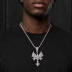 Hip Hop Angel Wings Cross Pendant