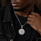 Hip Hop Disc Cross Diamond Pendant