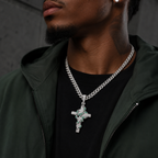 Hip Hop Colorful Snake Cross Pendant
