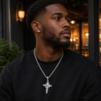 Hip Hop Colorful Snake Cross Pendant
