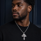 Rose cross pendant