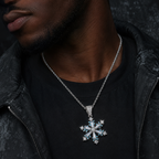 Rotating Snowflake Glowing Pendant