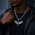 Hip-Hop Diamond Angel Wings Pendant