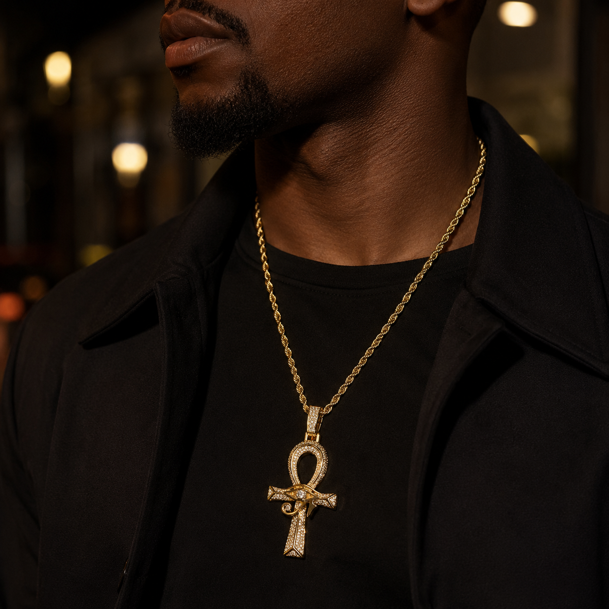 Eye of Horus Ankh Cross Pendant