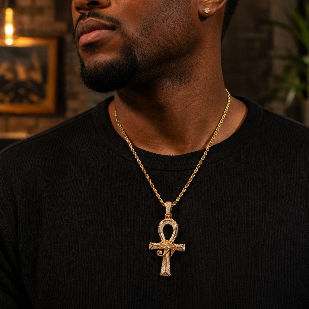 Eye of Horus Ankh Cross Pendant
