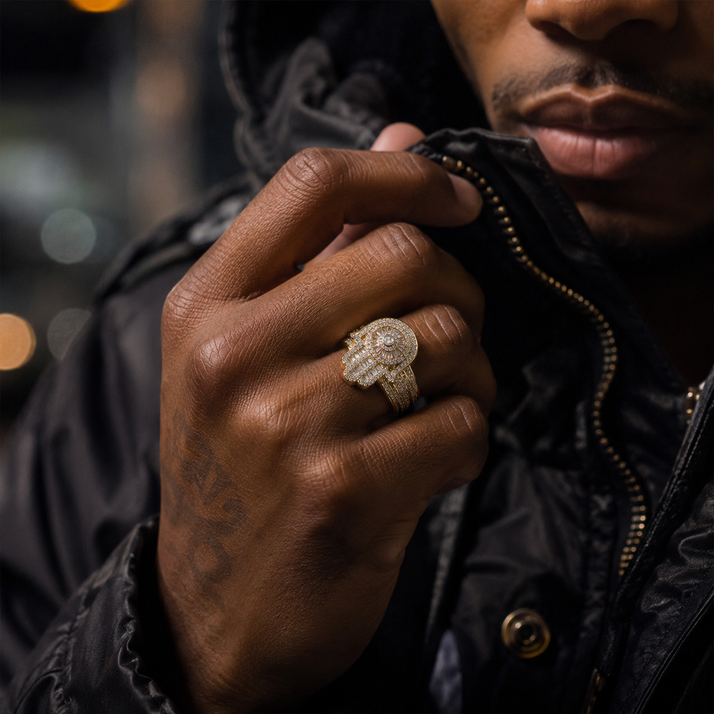 Hip Hop Fatima Palm Ring