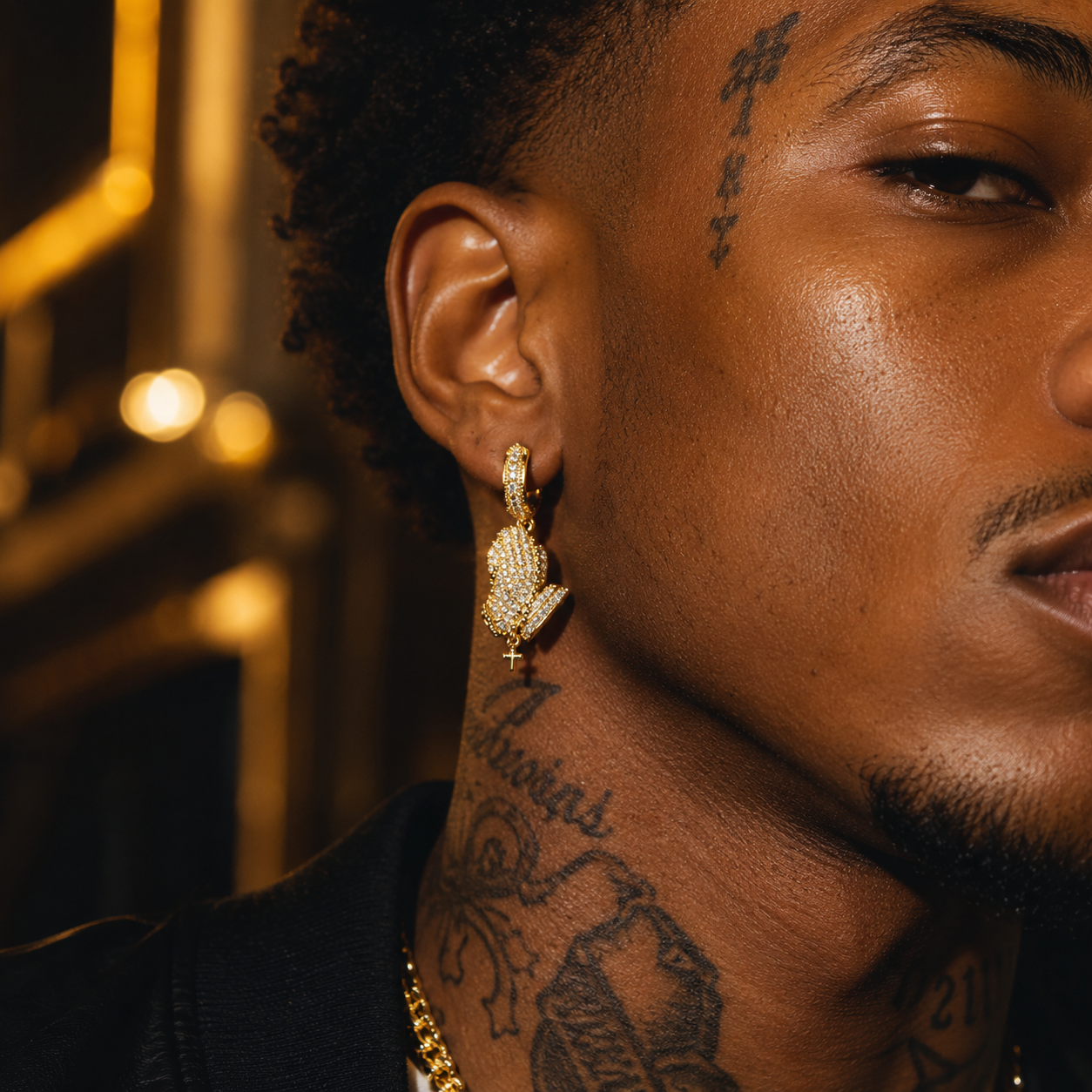 Hip-Hop Stone Hand Earrings