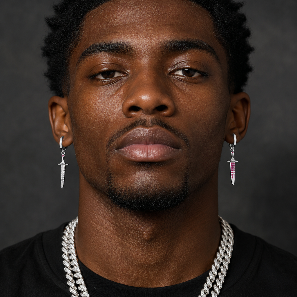 Hip Hop AB Version Sword Earrings