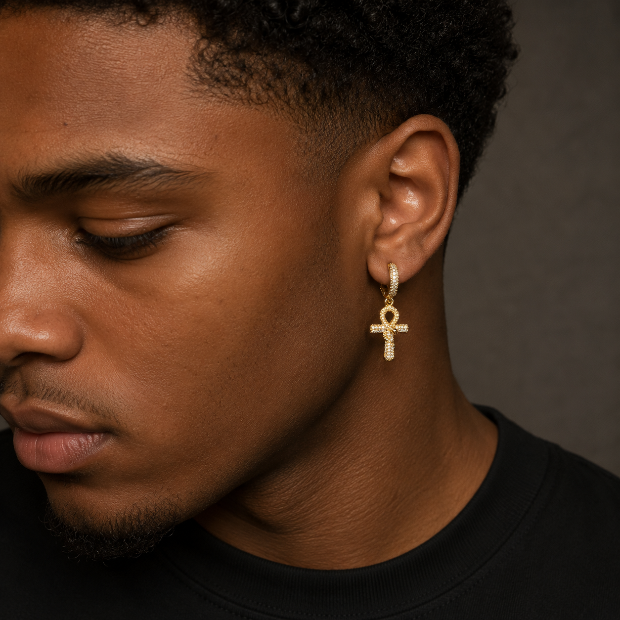 Hip Hop Ankh Snake Earrings