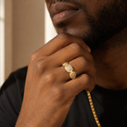 Coffee Bean Cuban Ring Pig Nose Men's Ring