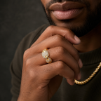 Coffee Bean Cuban Ring Pig Nose Men's Ring