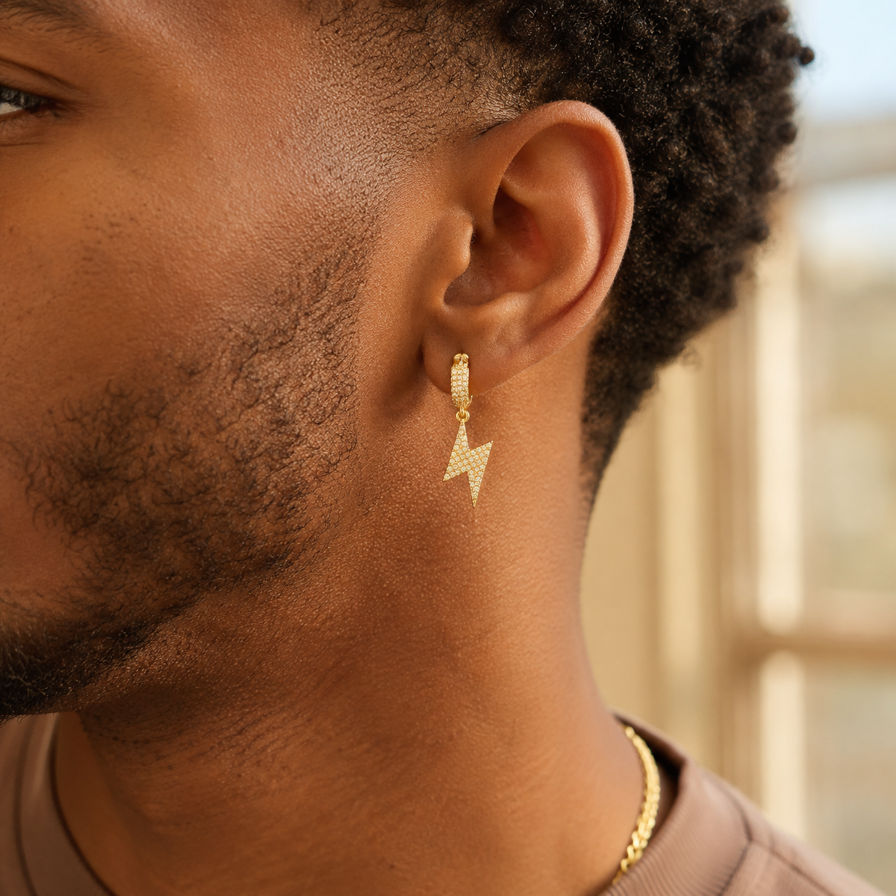 Hip-hop Lightning-shaped Hoop Earrings