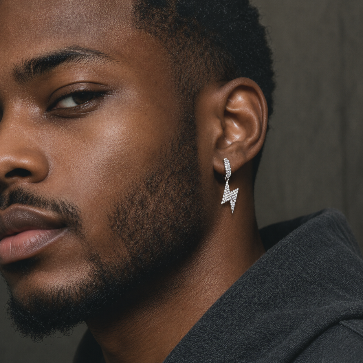 Hip-hop Lightning-shaped Hoop Earrings