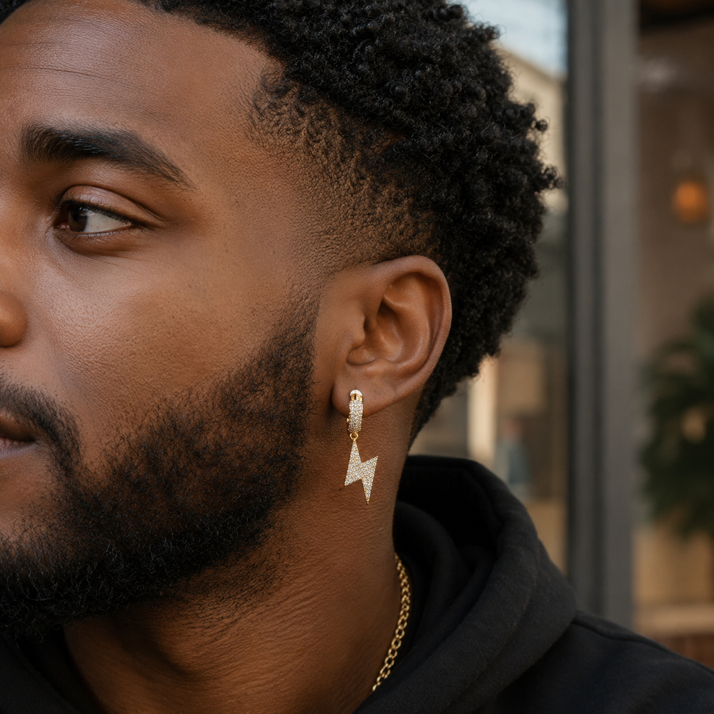 Hip-hop Lightning-shaped Hoop Earrings