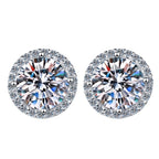 Certified VVS1 Moissanite Halo Earrings