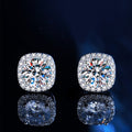 925 Sterling Silver VVS1 Moissanite Cluster Stud Earrings