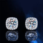 925 Sterling Silver VVS1 Moissanite Cluster Stud Earrings
