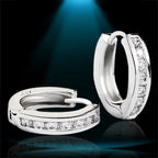 Moissanite Hoop Earrings in S925 Sterling Silver