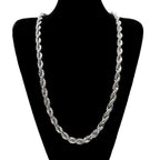 10mm 18K Gold/White Gold Finish Rope Chain