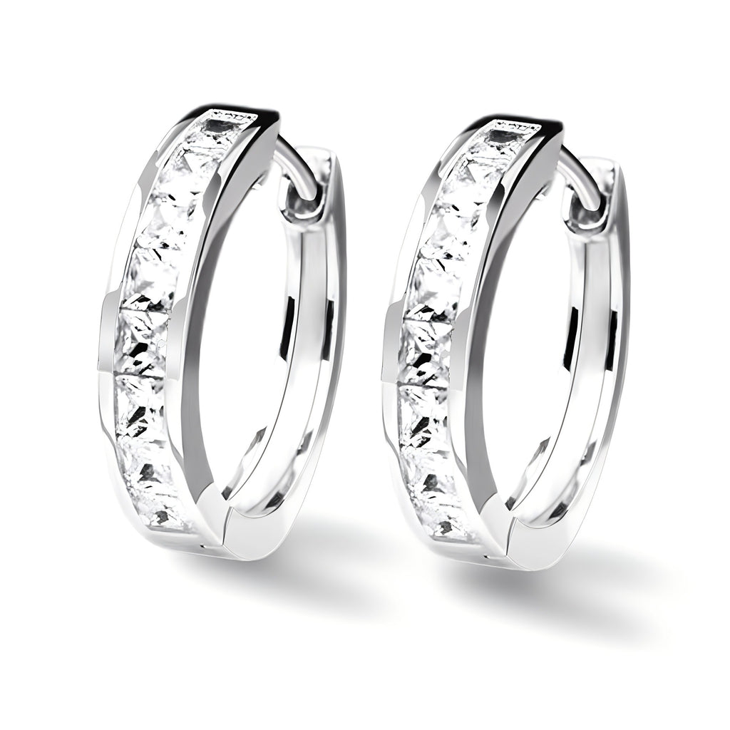 Women Moissanite Hoop Earrings in S925 Sterling Silver