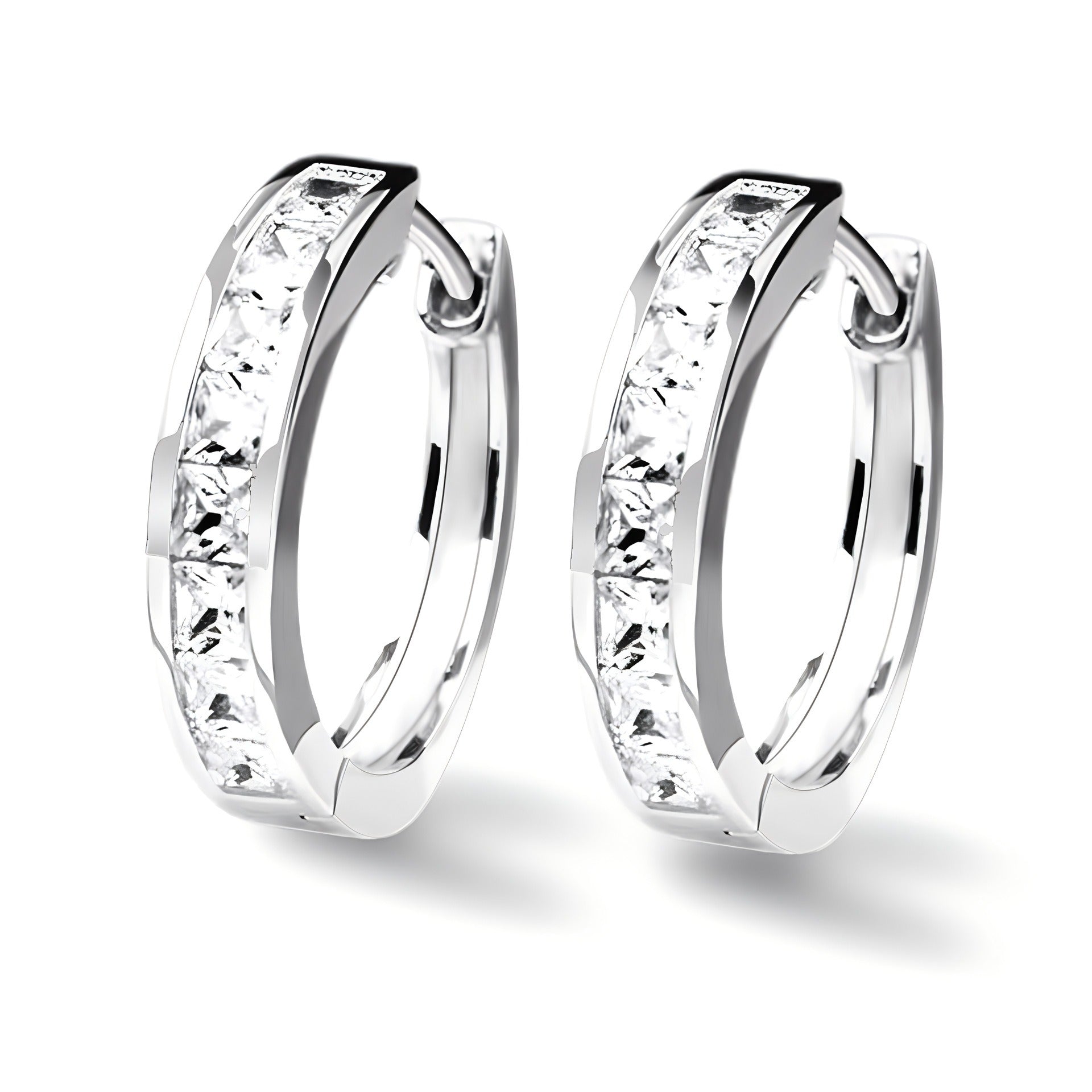Moissanite Hoop Earrings in S925 Sterling Silver