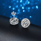Certified VVS1 Moissanite Halo Earrings