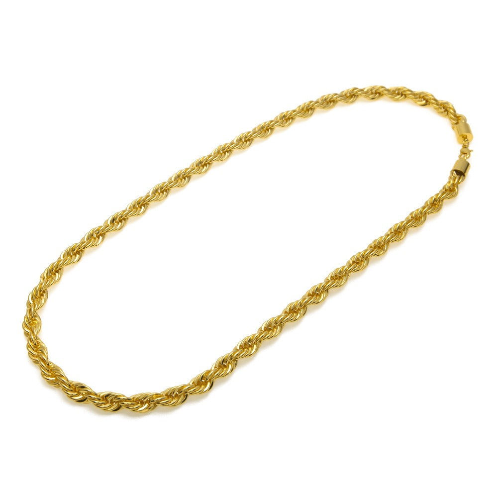 10mm 18K Gold/White Gold Finish Rope Chain