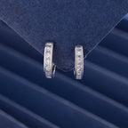 Moissanite Hoop Earrings in S925 Sterling Silver