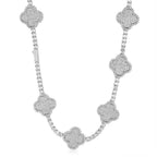 Spring Clasp Diamond Four-Leaf Clover Hip Hop Tennis Chain