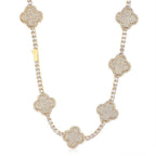 Spring Clasp Diamond Four-Leaf Clover Hip Hop Tennis Chain