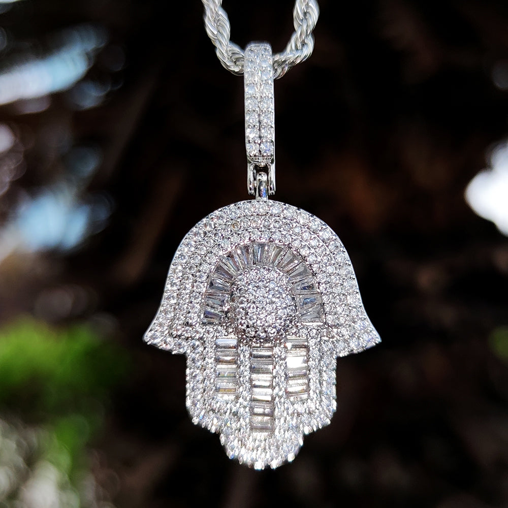 Hamsa Hand Hiphop Pendant