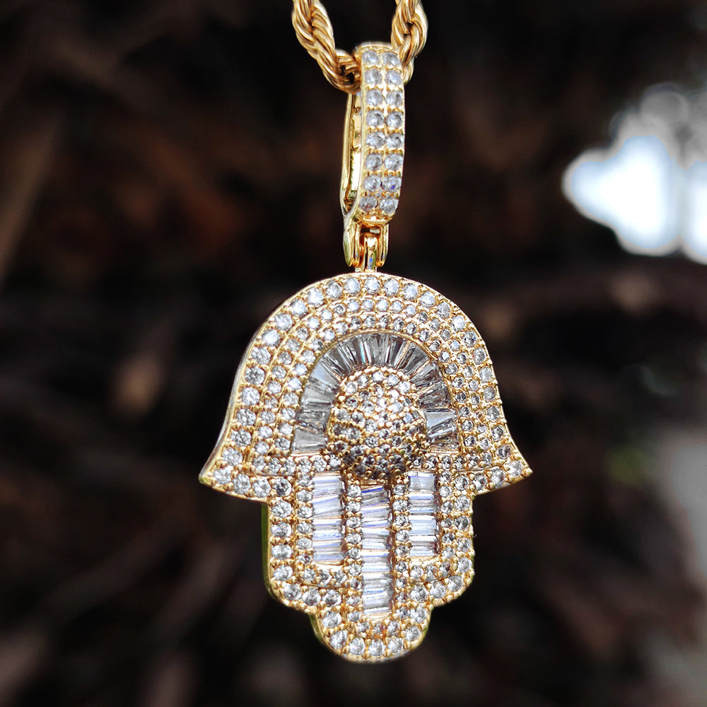Hamsa Hand Hiphop Pendant