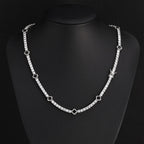 Iced Out Four Leaf Clover Tennis Necklace