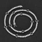 Iced Out Four Leaf Clover Tennis Necklace