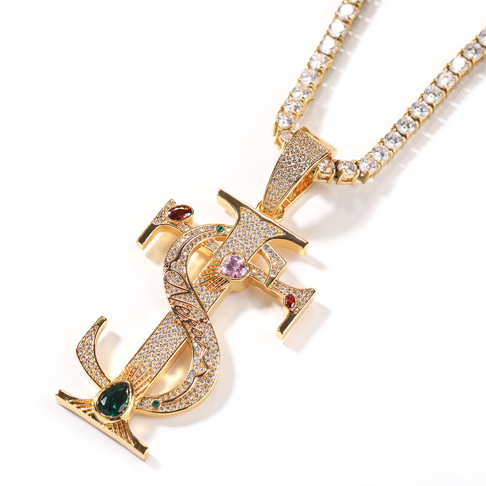 Hip-Hop TS Cross Pendant