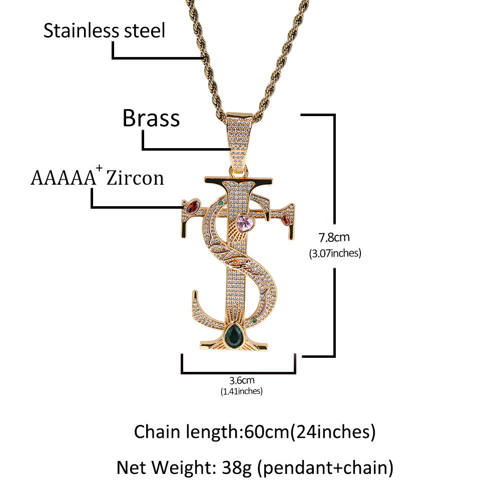Hip-Hop TS Cross Pendant