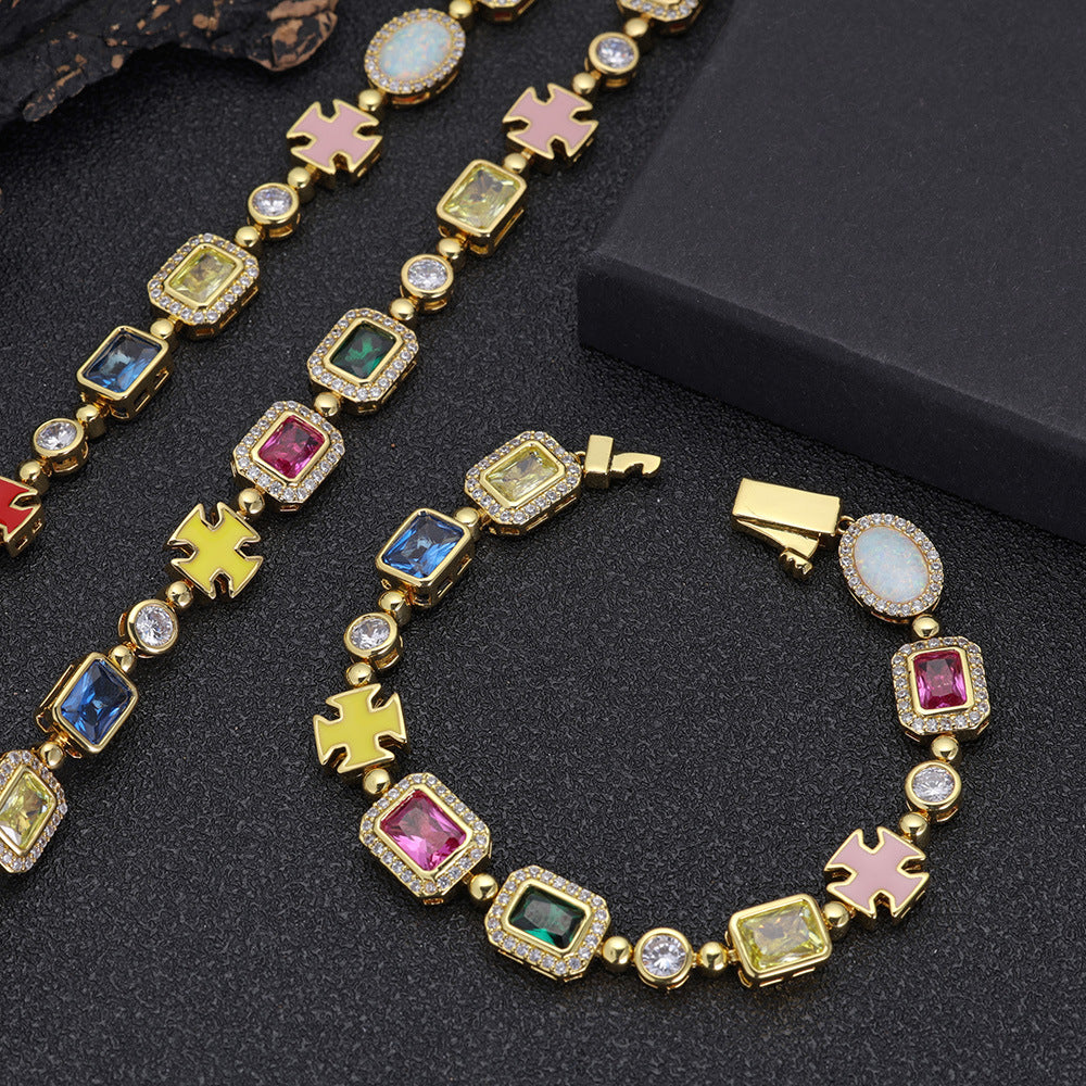 Women Icebling Gemstone Bracelet