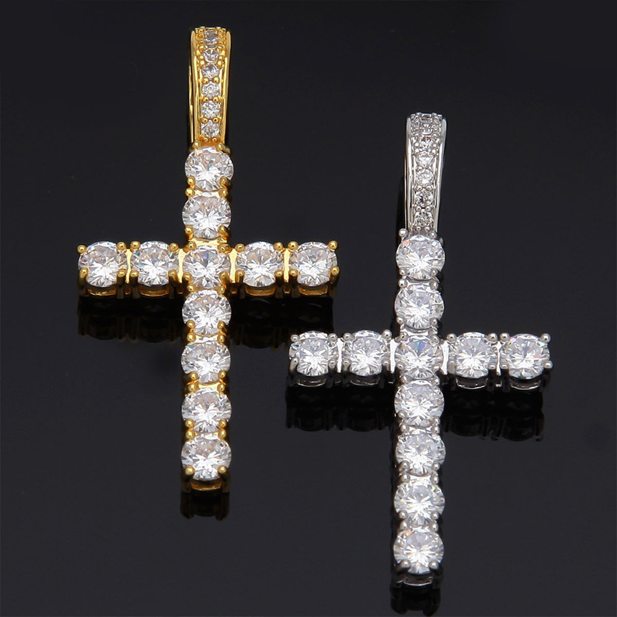 Women Bundle 4mm Diamond Cross Pendant