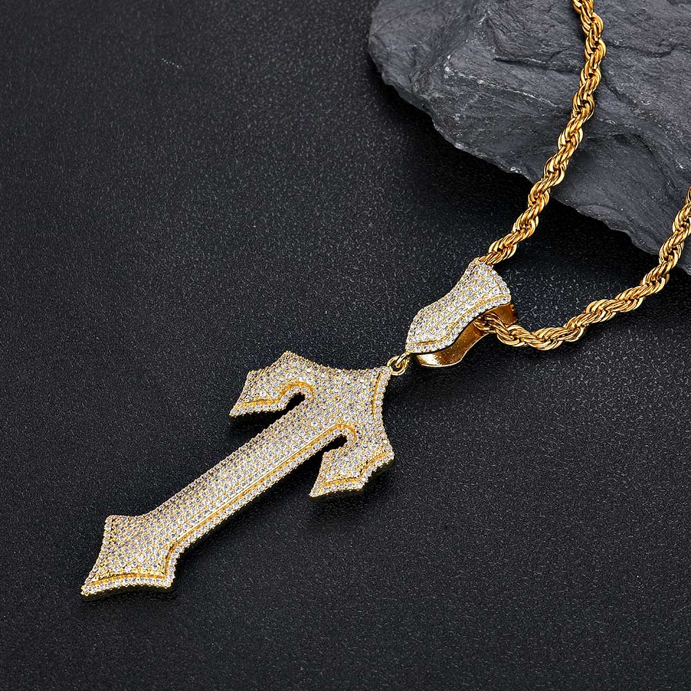 Iced Out Cross Zircon Pendant