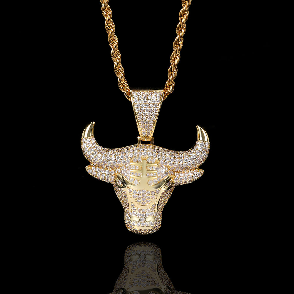 Bull Head Diamond Hip Hop Pendant