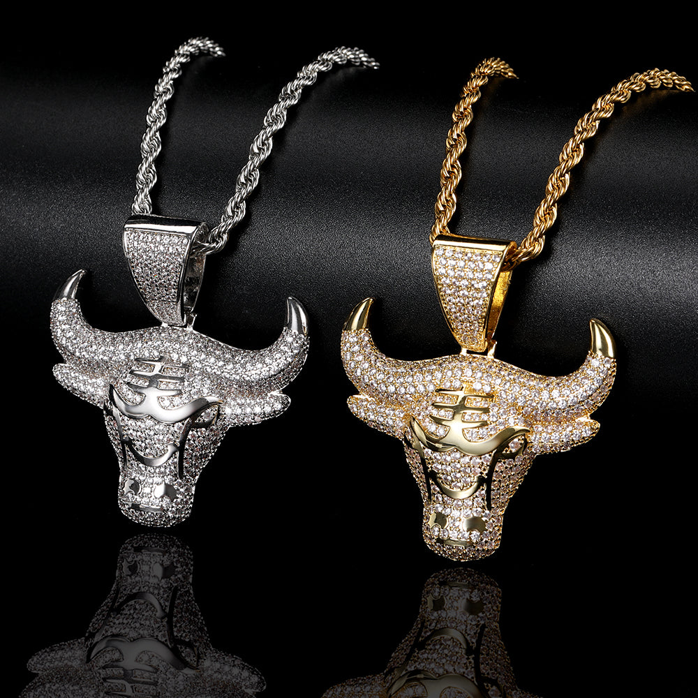 Bull Head Diamond Hip Hop Pendant