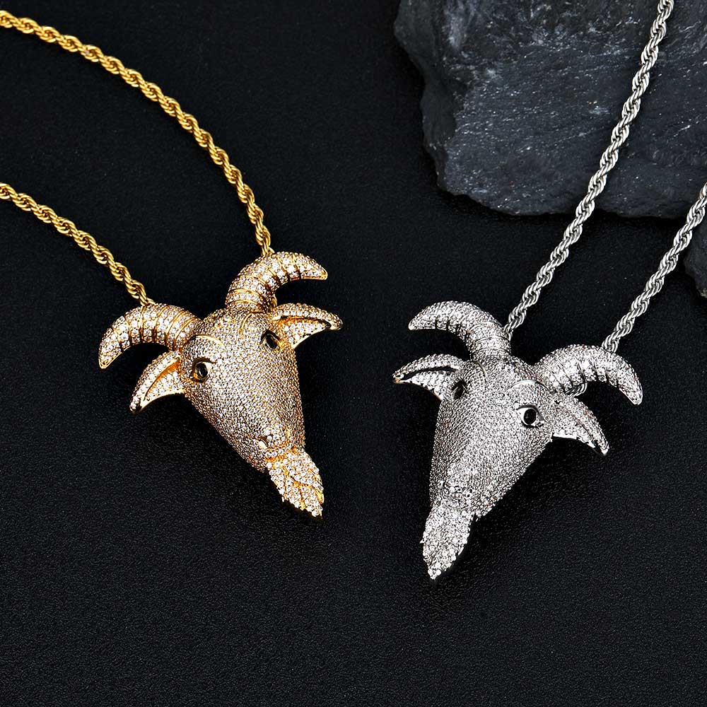 Goat Head Hip Hop Pendant Necklace