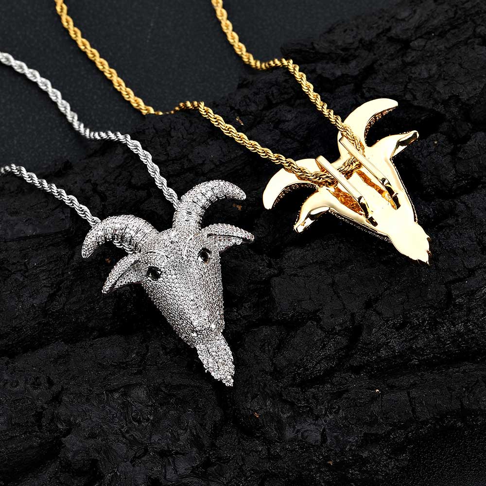 Goat Head Hip Hop Pendant Necklace
