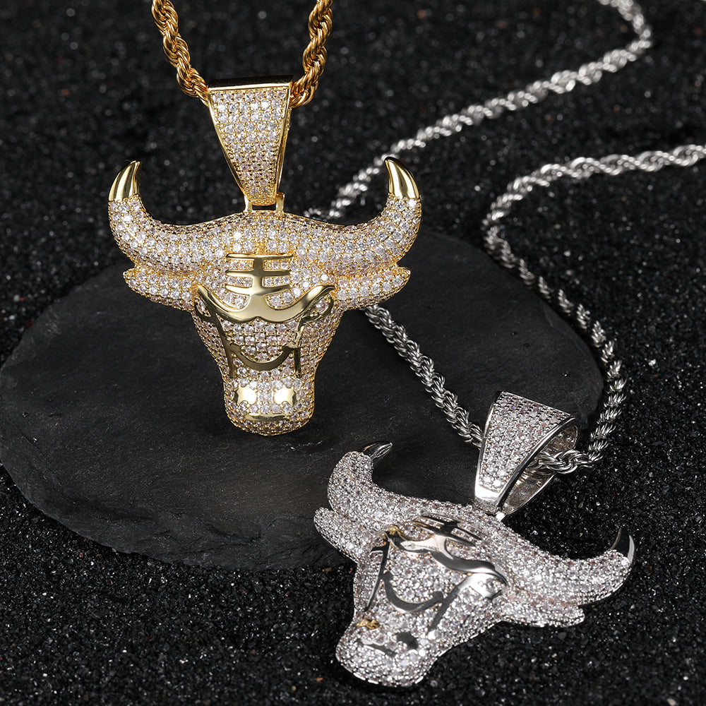 Bull Head Diamond Hip Hop Pendant